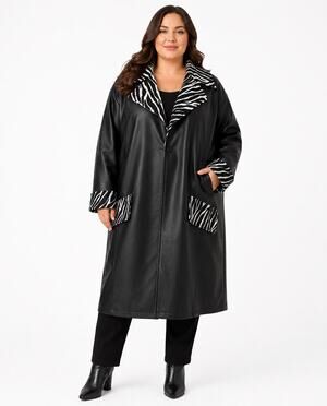 Vintage Y2K Charades Halloween Costume Black & White Zebra Print Unisex Overcoat